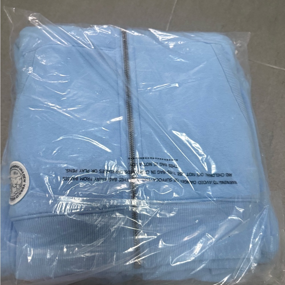 Light Blue Zip-Up LIGHT BLUE Sherpa-Lined Hoodie - Picture 3 of 6